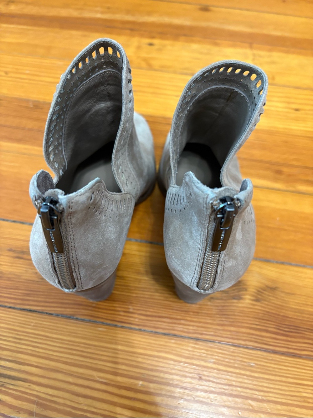 Vince Camuto Suede Cutout Ankle Booties - Taupe - Picture 5 of 5